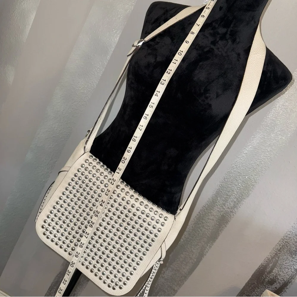 Coach Purse Studded White Leather Crossbody Bag Vintage‎ Y2K Biker Chic